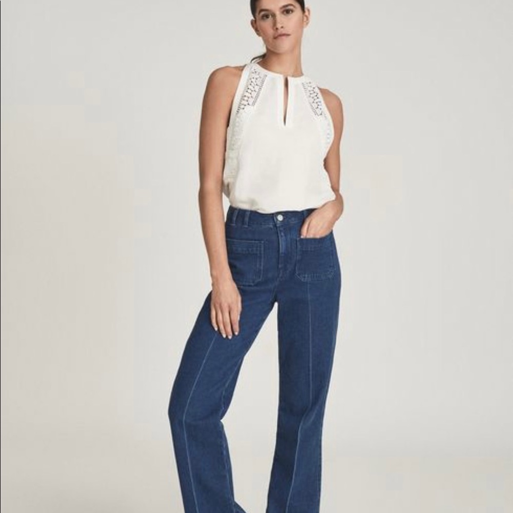 Reiss lois embroidered sleeveless top size us 4 New with Tag